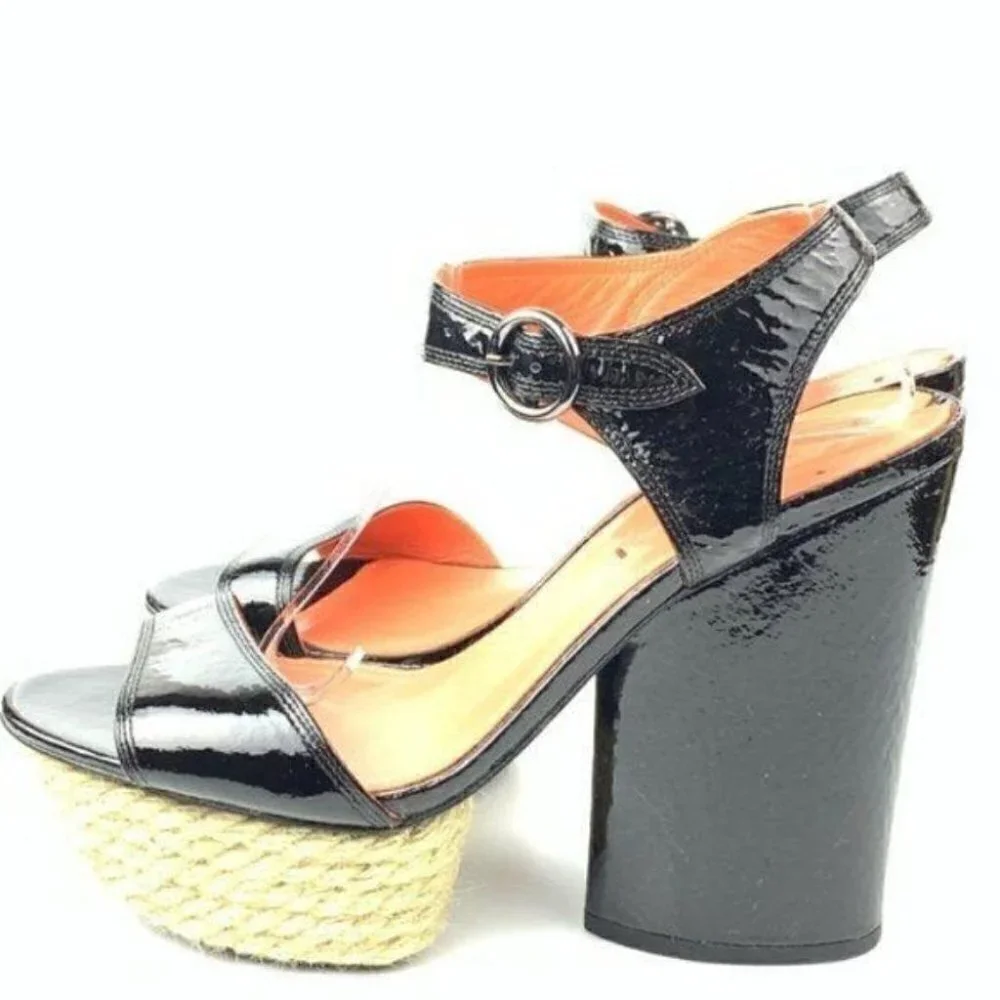 Via Spiga platforms size 8.5 black patent leather